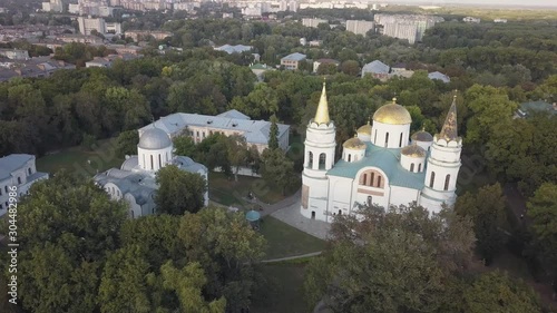 Collegium, Boris and Gleb Cathedral and Savior Transfiguration Cathedral Churches in historical and touristic center of Chernihiv, Ukraine photo