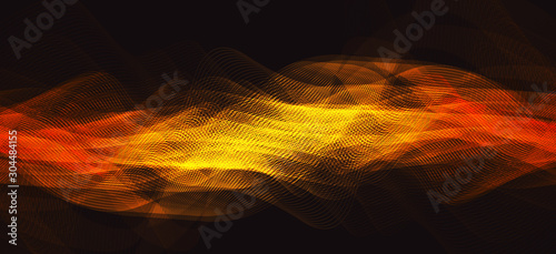Flame Digital Sound Wave on Brown Background,Technology Wave concept,design for music studio and science,Vector Illustration.