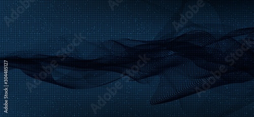 Black Digital Sound Wave on dark Blue Background,technology and earthquake wave diagram concept,design for music studio and science,Vector Illustration.