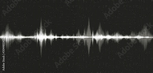 Black Digital Sound Wave with Microchip Background,technology and earthquake wave diagram  concept,design for music studio and science,Vector Illustration.