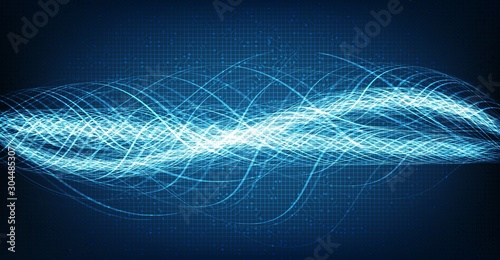 Electronic Digital Sound Wave on Light Blue Background,technology and earthquake wave  diagram concept,design for music studio and science,Vector Illustration.