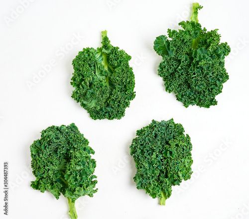 Creative layout made of kale. Flat lay. Healthy food concept.