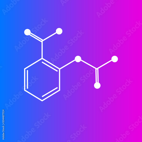 Aspirin chemical formula on gradient background