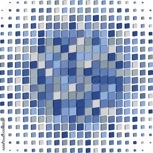 blue mosaic tiles background