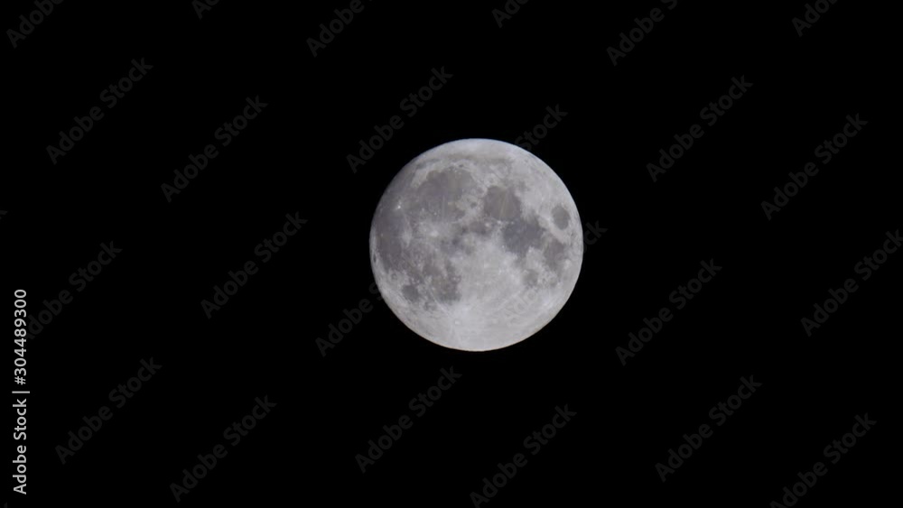 Full Moon Telephoto 4k Real Time. Night, Space, Halloween Concept. Full Moon Telephoto 4k Real Time. Night, Space, Halloween Concept.