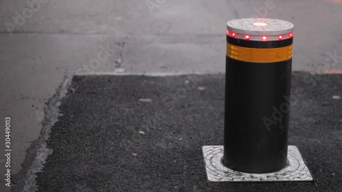 automatic electric bollard stop gate . transport protection limiter .copyspace parking
