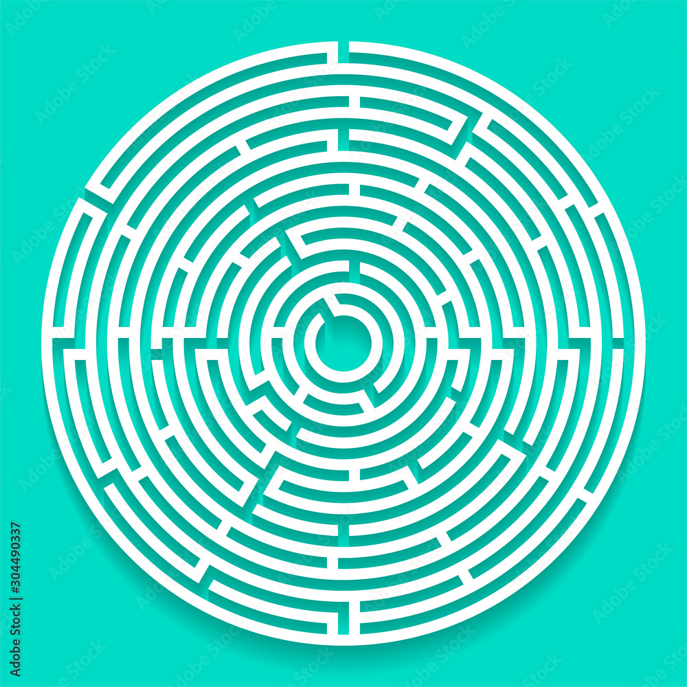 Round labyrinth maze game, Labyrinth shape design element Round labyrinth maze game, Labyrinth shape design element