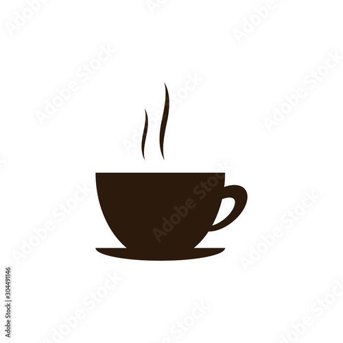 A cup of coffee . Vector. Simply brown icon