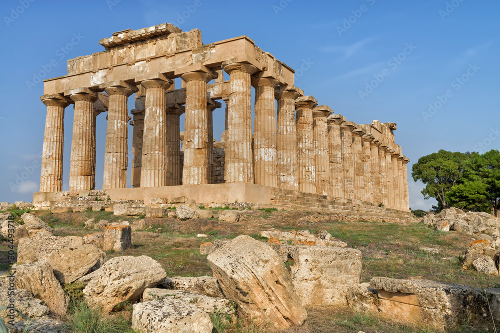 Back of the Greek Temple of Hera, Temple E, in Selinunte, Sicily.