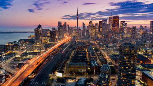 Toronto cityscape in the evening