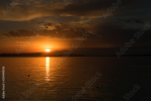 sunset over a lake