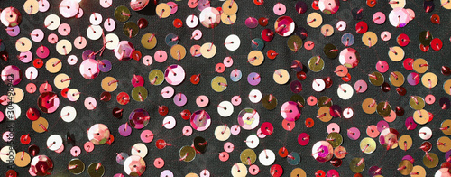 Knitted fabric with iridescent sequins for festive backgrounds