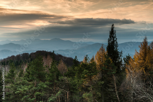 Fototapeta Naklejka Na Ścianę i Meble -  Bieszczady Mountains in the autumn mood.