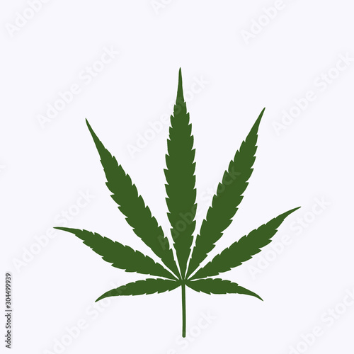 Green marijuana cannabis leaf weed icon logo symbol sign illustration for your projects.- Image