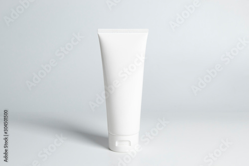 beauty spa medical skincare and cosmetic lotion cream bottle packaging on white decor background, healthy and medicine concept photo