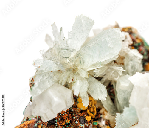 Crystals of hemimorphite on...