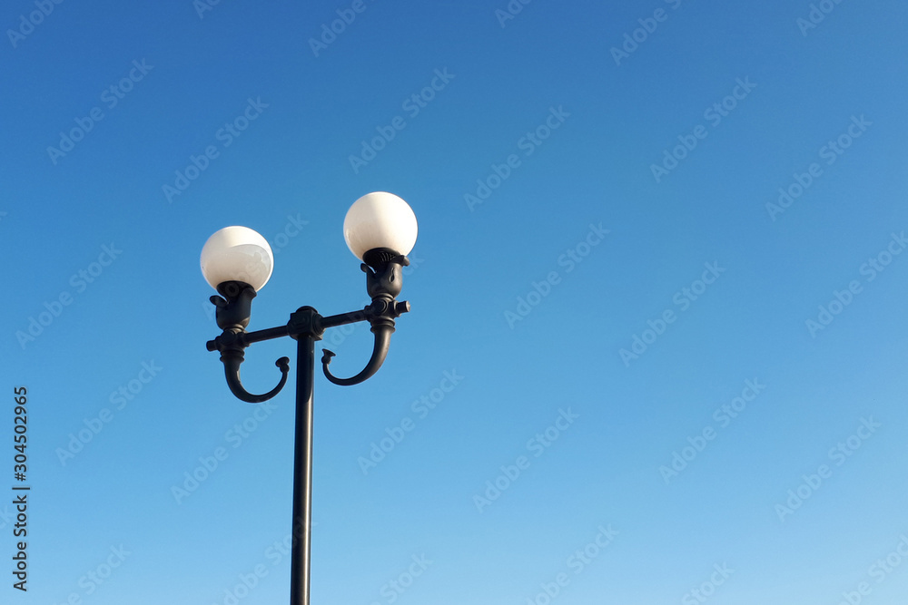 street lamp against the blue sky street lamp against the blue sky
