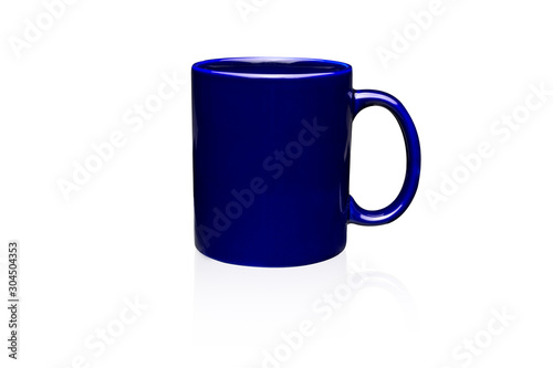 blue cup isolated on white background