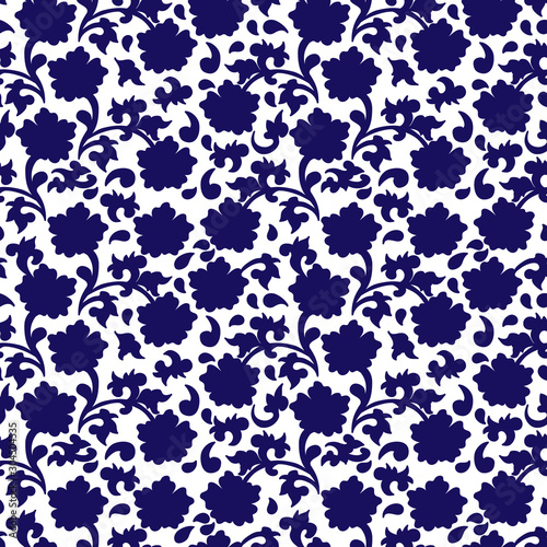 Blue and white porcelain of the flower pattern