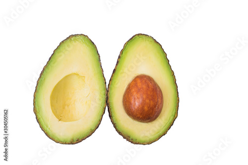 natural avocado isolated on background
