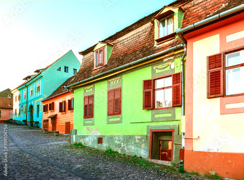 streets with colorful houses © AlenKadr