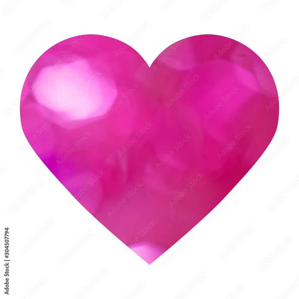 pink heart with bokeh