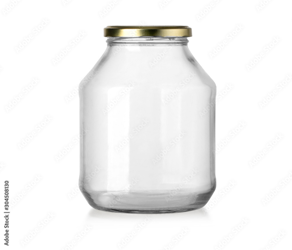 Jar glass bottle isolated