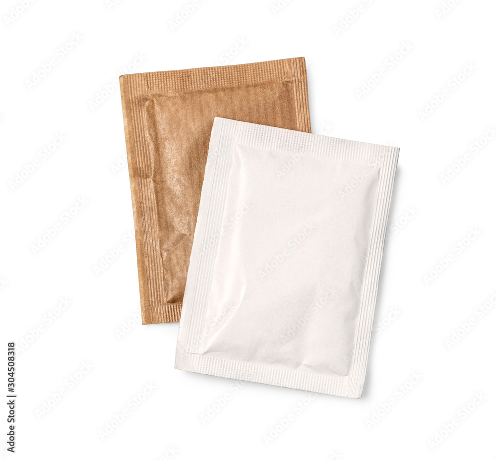 Small sugar packets isolated Small sugar packets isolated