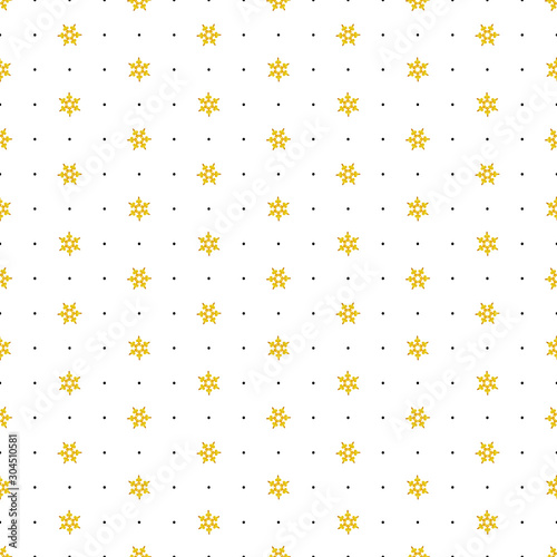 Basic  white bacgroung with yellow snowflakes photo