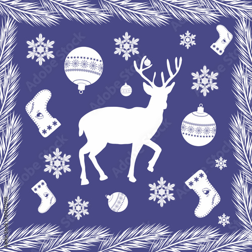 Seamless pattern with christmas decorations. Merry Christmas.