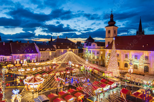 Christmas market in Sibiu, Romania photo
