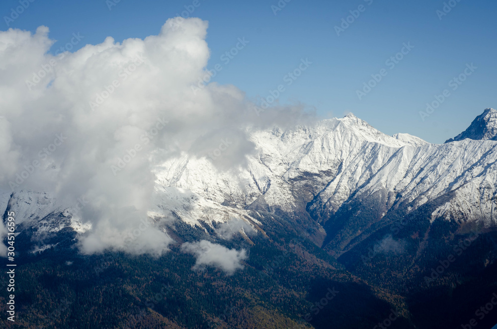 clouds in mountains