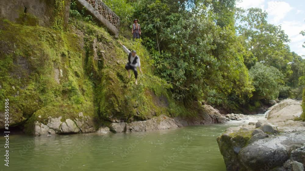 Reckless Pirate Jumping To A Small River Reckless Pirate Jumping To A Small River