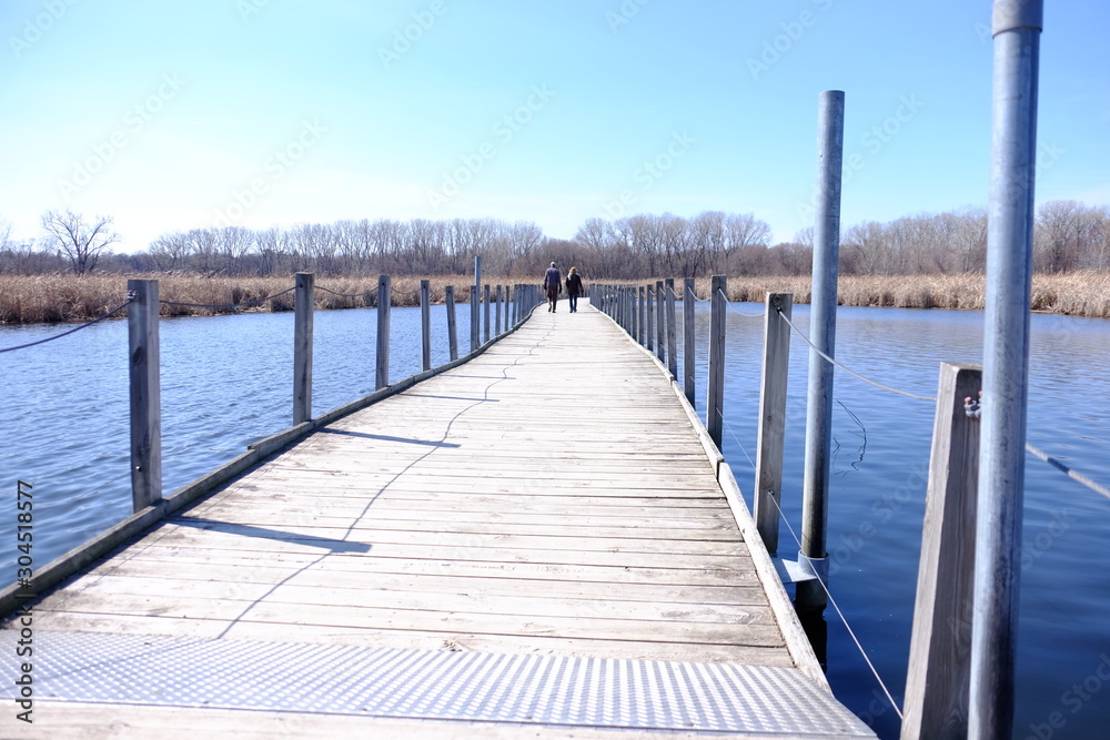 Spring walk on the dock