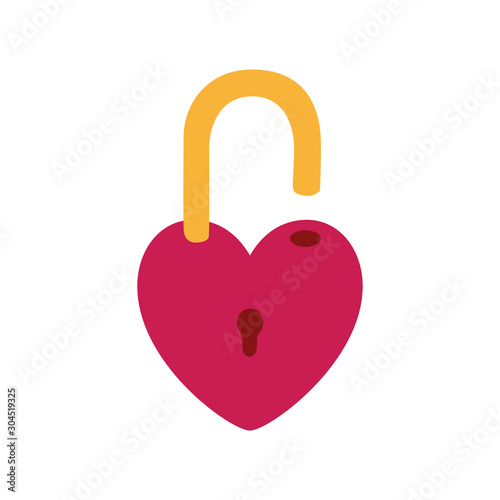 Isolated heart padlock vector design