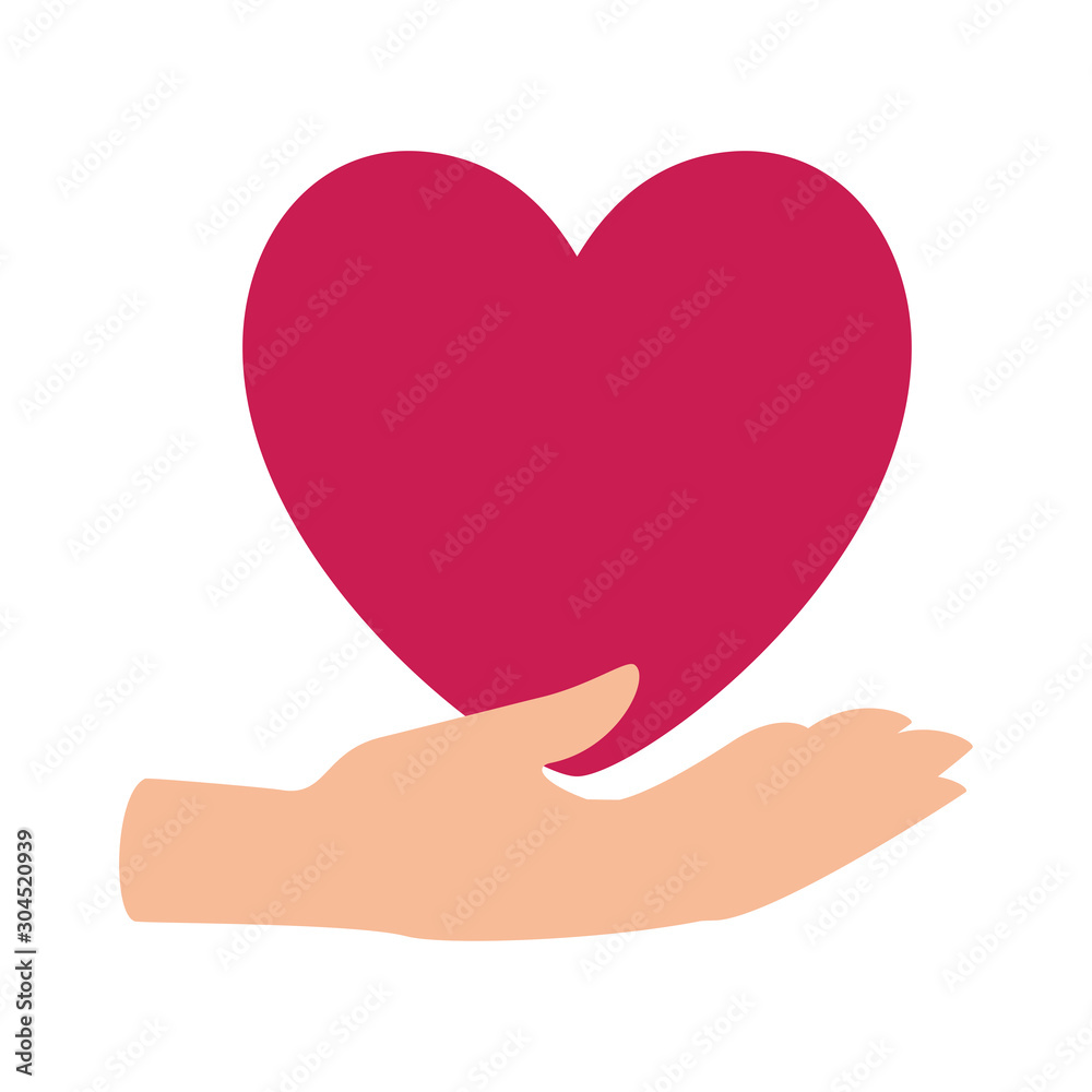 Isolated hand with heart shape vector design Isolated hand with heart shape vector design