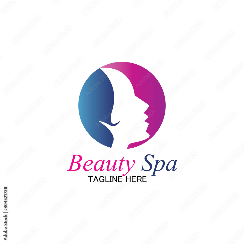 beauty spa logo design template-vector