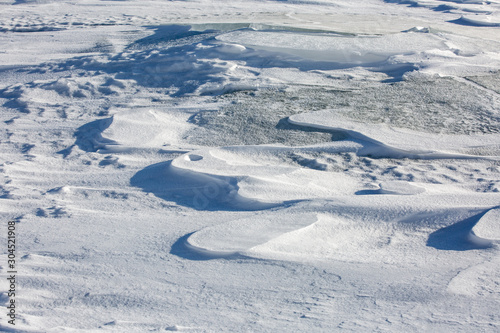 Snow drift patterns as background