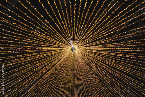 Inside the Christmas tree and lights of the city of Porto.
