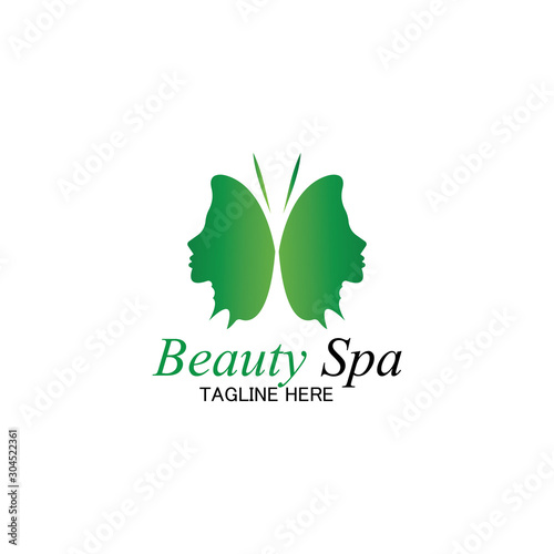 beauty spa logo design template-vector