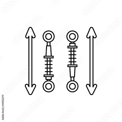 car, shock absorber, damper line icon on white background