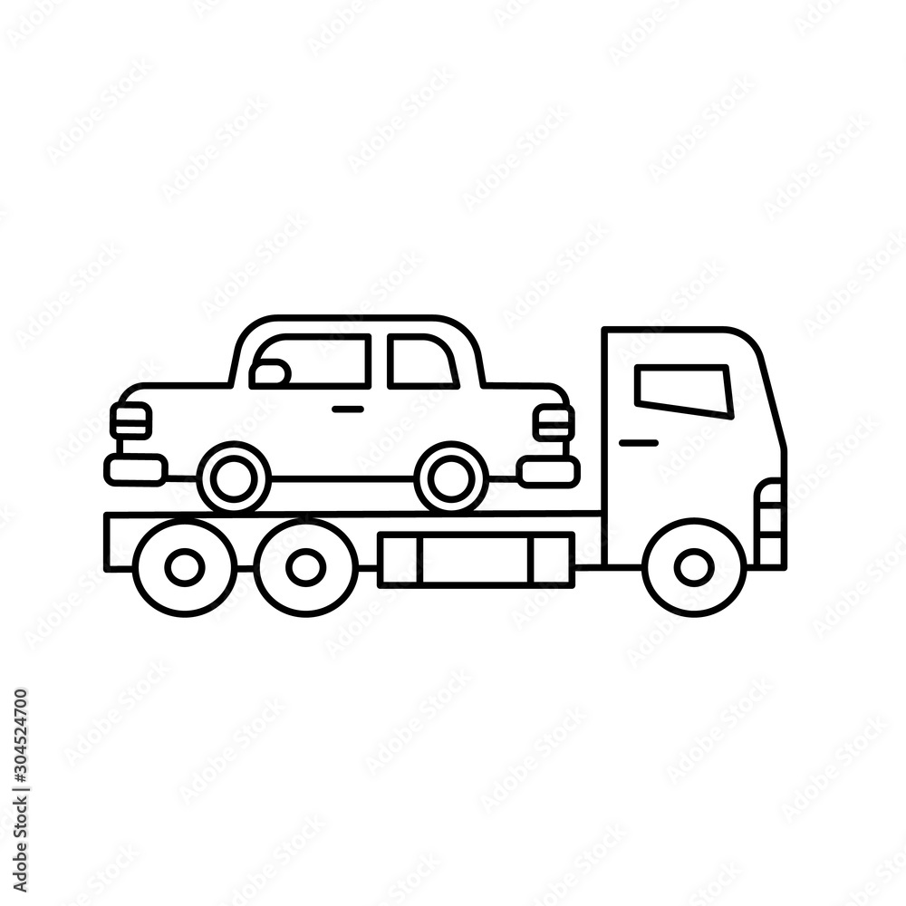 transportation, truck, vehicle line icon on white background
