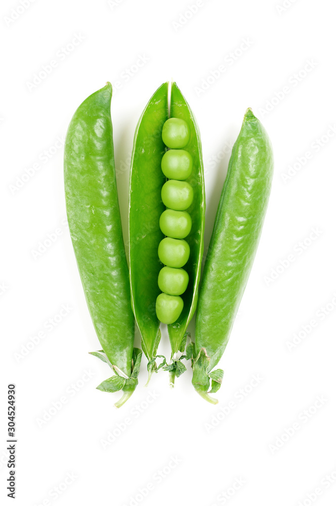 green peas in pods on a white background green peas in pods on a white background