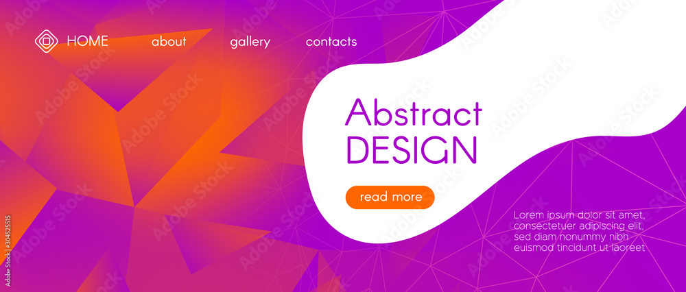 Fototapeta premium Futuristic Landing Page. Neon Science 