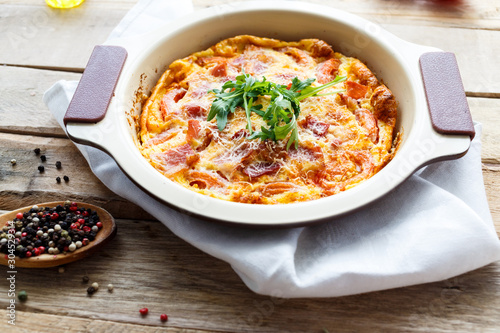baked omelet with sausage
