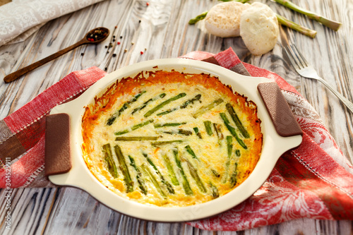baked omelet with asparagus
