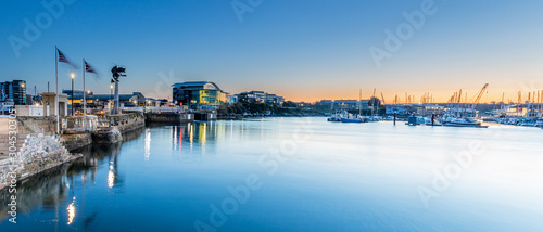 Golden Hour at sunrise Sutton harbour photo