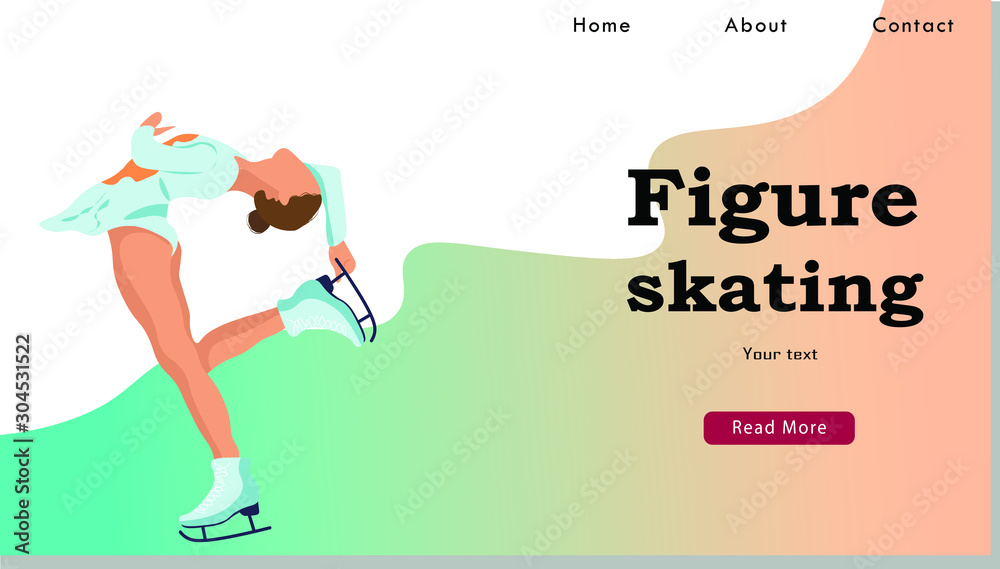 Winter Sport Figure Iceskating Activity Website Landing Page. Sportswoman Performing on Ice Rink with Skating Program. Competition Web Page Banner. Cartoon Flat Vector Illustration Winter Sport Figure Iceskating Activity Website Landing Page. Sportswoman Performing on Ice Rink with Skating Program. Competition Web Page Banner. Cartoon Flat Vector Illustration