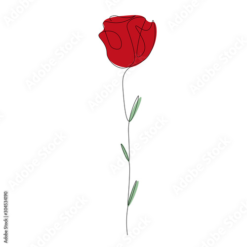 Rose flower red icon  vector illustration