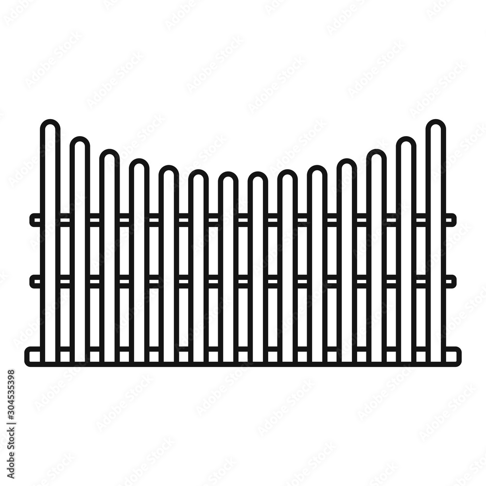 Protection fence icon. Outline protection fence vector icon for web design isolated on white background Protection fence icon. Outline protection fence vector icon for web design isolated on white background